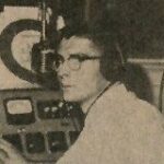 Newspaper clipping of Matthew Lucas, a WTJU DJ who, as the clip explains, broke a 24-hour marathon record in 1961.